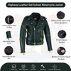 Black Old School Police Style motorcycle leather jacket for men by Buffalo Leather Gear, featuring classic design and rugged details.
