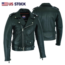 Highway Leather Old School Police Style Motorcycle Leather Jacket - HighwayLeather