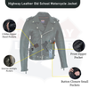 Highway Leather Old School Police Style Motorcycle Leather Jacket HL10205Blk - HighwayLeather