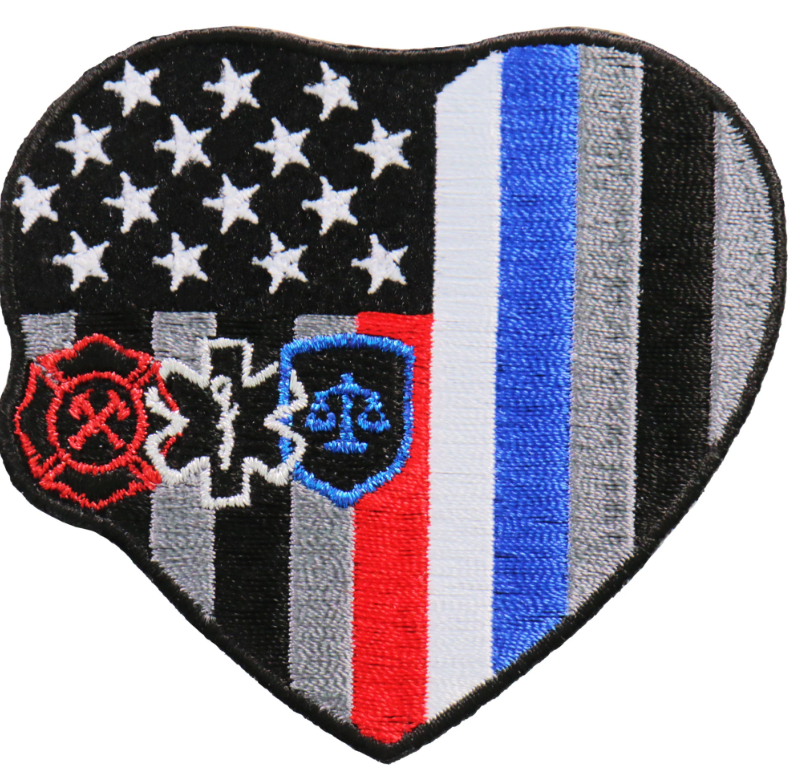 PATCH HEART RESPONDERS 3"-PPS1050 : 3"X3" - HighwayLeather