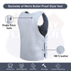 Men’s Gray Leather Motorcycle Vest – Club Style Biker Vest, Bulletproof Look, Shade #36 (SKU# 11643Gray36)