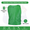 Men’s Green Zippered Tactical Style Leather Biker Club Vest | HL11643