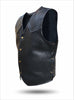 Unlined HL11655BLACK Unlined Side Lace Basic Motorcycle Leather Vest Side Lace - HighwayLeather