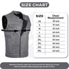Grey men's leather vest by Buffalo Leather Gear featuring a rugged biker style, suitable for motorcycle and outlaw club use.