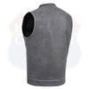 Men’s Gray SOA Anarchy Leather Motorcycle Biker Club Vest – Utility Pockets – HL11689