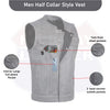 Men’s Gray SOA Anarchy Leather Motorcycle Biker Club Vest – Utility Pockets – HL11689