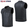 SOA Men's Rub Buff Leather Vest Anarchy Motorcycle Biker Club Concealed Carry #HL11689SPT - Rub Buff - HighwayLeather