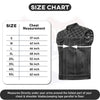 White and black men's leather vest with cross stitch details from Buffalo Leather Gear, featuring a stylish club design.