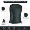 Buffalo Leather Gear Jenni women's vest featuring revealing side laces and a fitted design, made from premium leather.