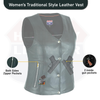 Womens Motorcycle Vest | Motorcycle Vest for Ladies Basic Gun Pocket -HL14850SPT - HighwayLeather