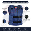 HL11643NAVY-BLUE   BLUE BULLET PROOF LEATHER VEST Shade # 48 - HighwayLeather