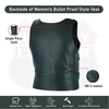 Women Bullet Proof style Leather Motorcycle Vest bikers Club Tactical Vest Ammo HL14945BLACK - HighwayLeather