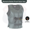 Women’s Black Tactical Style Leather Motorcycle Club Vest | HL14945Black
