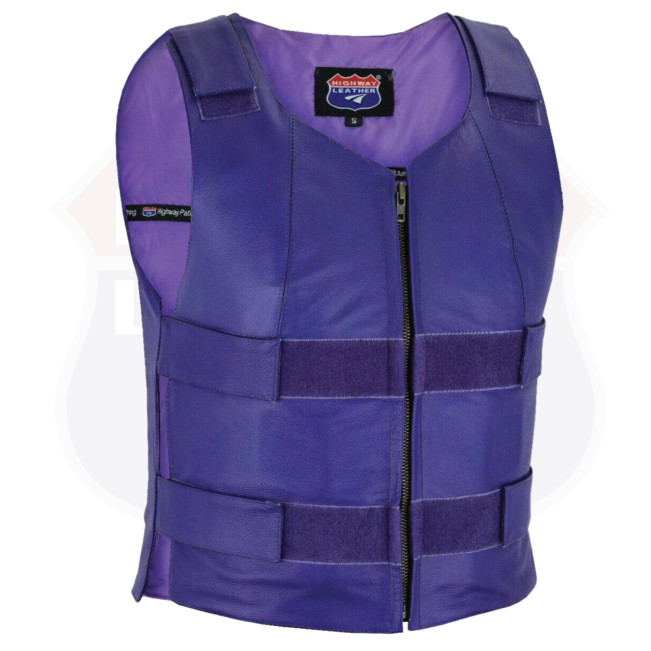 HL14945Purple Passionate Purple Women Bullet Proof style Leather Motorcycle Vest-bikers Club - HighwayLeather