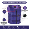 Women’s Passionate Purple Tactical Style Leather Motorcycle Club Vest | HL14945Purple