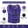 HL14945Purple Passionate Purple Women Bullet Proof style Leather Motorcycle Vest-bikers Club - HighwayLeather