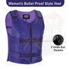 Women’s Passionate Purple Tactical Style Leather Motorcycle Club Vest | HL14945Purple