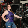 Women’s Passionate Purple Tactical Style Leather Motorcycle Club Vest | HL14945Purple