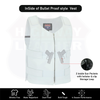 HL14945White Women White Tactical Style leather Vest for Biker club