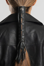 16809 8" Star Concho w/Fringe-16809 : 8" - HighwayLeather