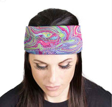 MLA8035 HEAD BAND LYCRA JERSEY RAINBOW SWIRL SUBLIMAT - HighwayLeather