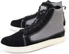 Milwaukee Leather men's black suede and dark grey canvas street riding boots with ankle support and reinforced soles.