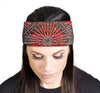 Milwaukee Leather classic red Lycra jersey headband with bandana style design, lightweight and stretchy for comfortable wear.