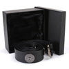 Milwaukee Leather MP7111 men's black premium leather belt with 1.5-inch width and 12 gauge shell emblems, HighwayLeather BELTS.