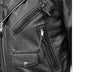 Black men's motorcycle leather jacket from FIRST MFG featuring a plain side design and classic fit.