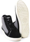 Milwaukee Leather men's black suede and dark grey canvas casual street riding boots with ankle support.