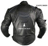 Buffalo Leather Gear Xelement B9119 Men's Frenzy black armored leather motorcycle jacket with protective padding and stylish design.