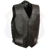 Men's Side Lace Eagle& Flag Pre-Patched Vest - HighwayLeather