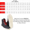 Milwaukee Leather men's black leather street riding boots with red laces and reinforced ankle support.