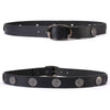 Milwaukee Leather MP7111 men's black leather belt with 1.5-inch width and 12 gauge shell emblems, from HighwayLeather.