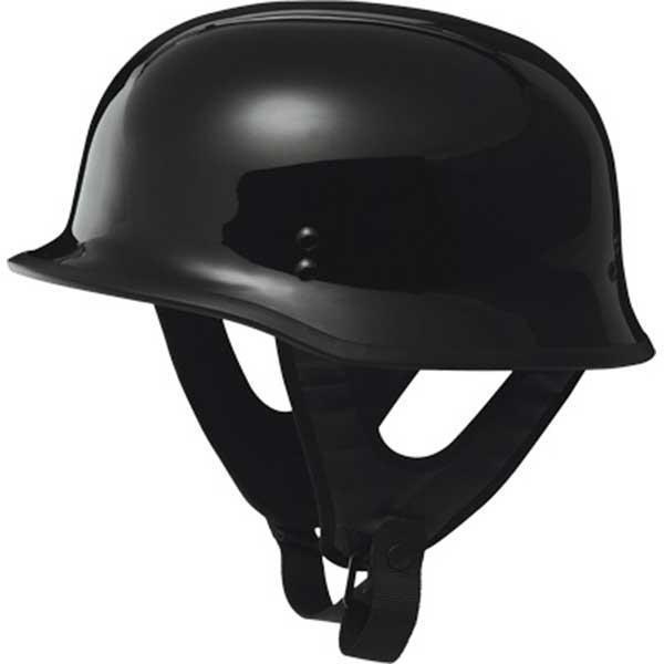 Closeout-Fly Racing 9mm Flat Black Half Helmet - HighwayLeather