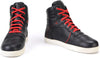 Milwaukee Leather men's black leather street riding boots with red laces, reinforced ankle support, and sturdy construction.