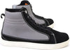 Milwaukee Leather men's black suede and dark grey canvas street riding boots with ankle support, casual style, reinforced sole.