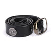 Milwaukee Leather MP7111 men's black leather belt with 1.5-inch width and 12 gauge shell emblems, stylish and durable accessory.