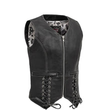 FIL578CDM | Love Lace - Women's Motorcycle Leather Vest - HighwayLeather