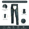 Buffalo Leather Gear classic leather chaps with jean pocket design, featuring durable leather construction and traditional style.