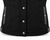 Biker Club-Style Black Denim Anarchy Vest with Concealed Carry Pockets on Both Sides | HL21689BLACK