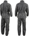 Milwaukee Leather black women's lightweight oxford nylon rain suit, water-resistant rainwear with hood and full coverage.
