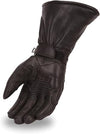 Dynamicleather men's leather gloves showing smooth brown leather with stitched detailing and a snug fit.
