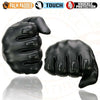 Milwaukee Leather MG7521 Men's Black Leather Gel Padded Palm Motorcycle Hand Gloves W/ Rubberized Protective Knuckle