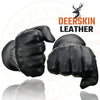 Milwaukee Leather SH875 Men's Black Thermal Lined Deerskin Motorcycle Hand Gloves W/ Snap Wrist Closure