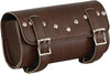 Hot Leathers brown PVC tool bag with rivets, designed for clip, thigh, fan, and bag use, featuring a durable and rugged appearance.