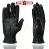 Men's thermal lined leather gloves with zipper closure by HighwayLeather, showing black gloves with textured leather and zipper detail.
