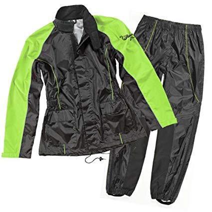 Joe Rocket RS-2 women's black and pink rain suit, waterproof and lightweight, with a hood and adjustable cuffs, for outdoor protection.