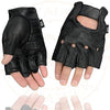 Men's Leather Fingerless Gloves w/ Gel Palm - HighwayLeather