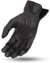 Pair of black leather gloves by Dynamicleather, showing detailed stitching and smooth texture for winter warmth and style.
